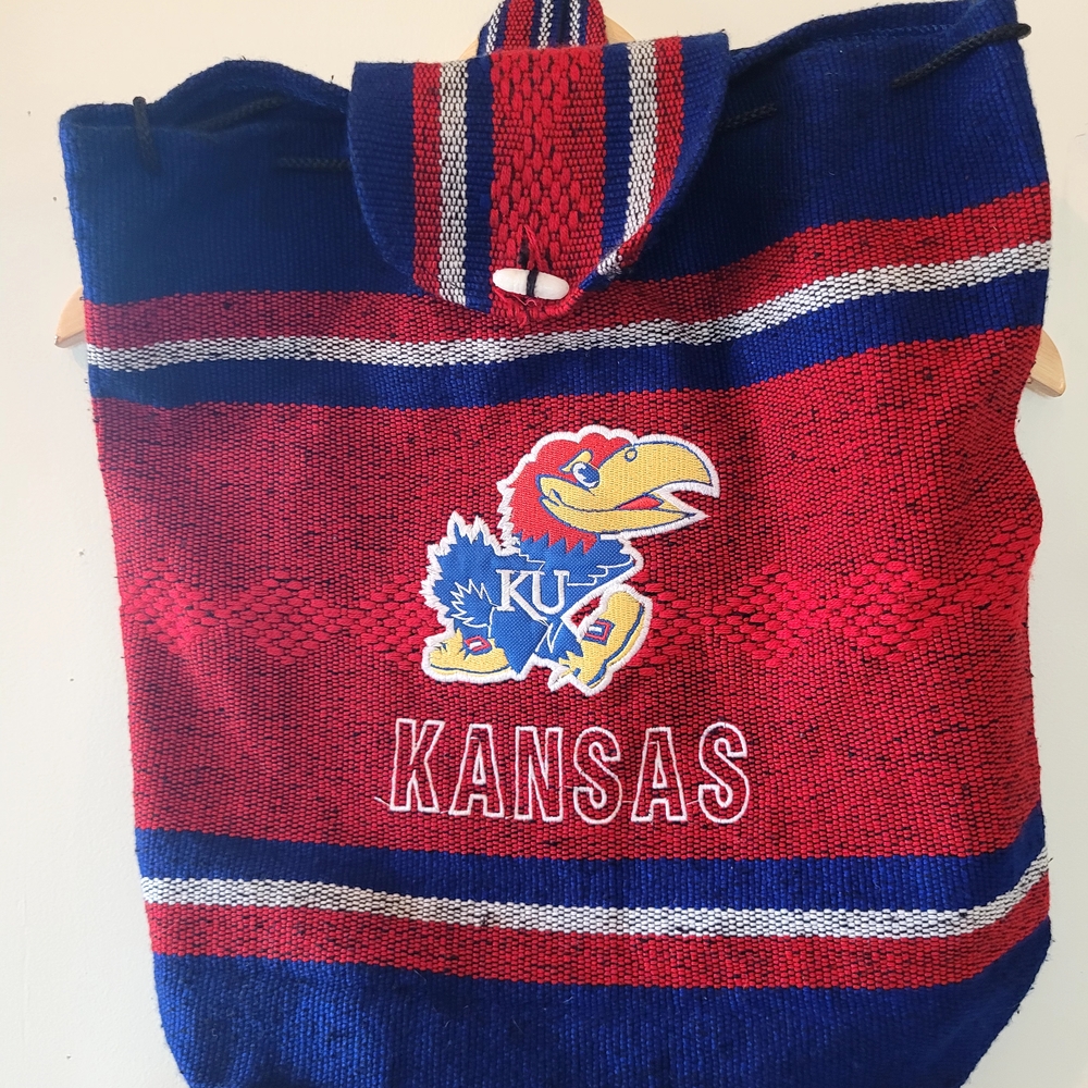 Kansas Jayhawks Red and Blue Tote Bag